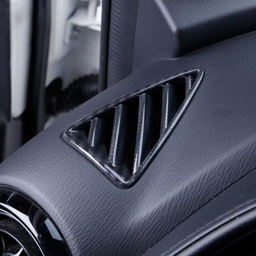 ABS Carbon fiber For Mazda CX-3 CX3 2015-2018 Interior Front Upper AC Air Condition vent Decorative Frame Cover accessories 2pcs