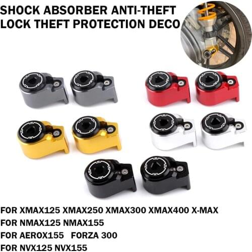 Motorcycle Shock Absorber Anti-theft Lock Theft Protection Small Cover For Yamaha Xmax 125 250 300 400 Nmax 155 Honda Forza 300
