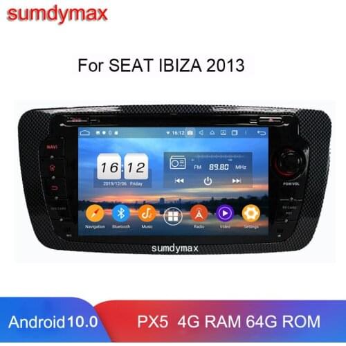 8CORE 4g ram 64g rom twon din android 10 car dvd player for seat IBIZA 2013 with gps navigation wifi audio stereo DSP