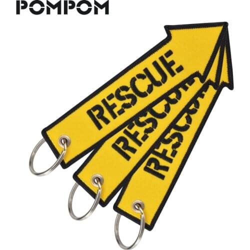 3 PCS/LOT POMPOM Rescue Keychains for Motorcycles and Cars Emboridery Customize kering ATV car Truck key Fobs llaveros jewelry