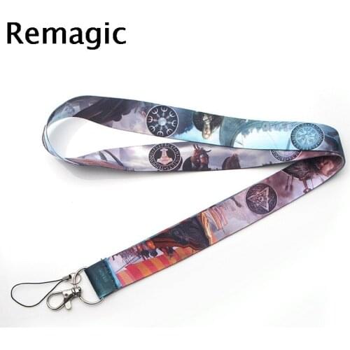 20pcsVikings Neck Strap Lanyard keychain Mobile Phone Strap ID Badge Holder Rope Key Chain Keyrings cosplay Accessories Gift