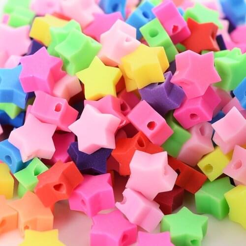 50/100Pcs Cute Mixed Five-Pointed Star Shape Polymer Clay Loose Spacer Beads For DIY Necklace Bracelet Earring Jewelry Findings