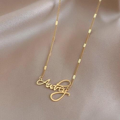 316L Stainless Steel Letter Pendant Necklace Gift for Women Jewelry