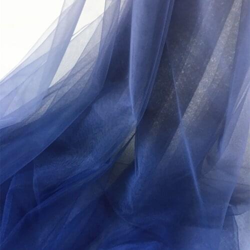 1Meter Black Grey Yellow Green Pink Sky Blue Gradient Gauze Soft Transparent Dress Cloth Clothing Fabric