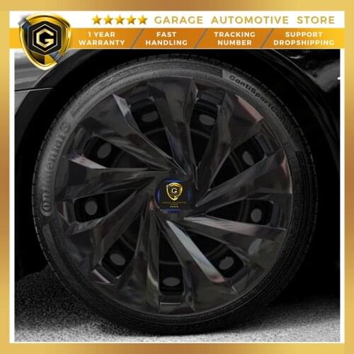 For Ford 14 inch Piano Black Bright Black 4 Pieces Set Wheel Cover