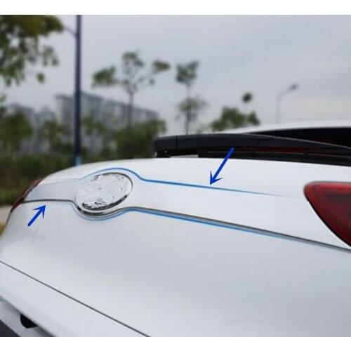 For Hyundai Tucson 2015 2016 2017 2018 Car Cover ABS Trunk Rear License Plate Door Bottom Tailgate Frame Plate Trim Lamp 1pcs