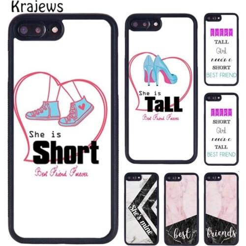 Krajews Shorts Tall Girls Best Friends BFF Phone Case For iPhone X XR XS 11 12 Pro MAX 5 6 7 8 Plus Samsung S5 S6 S7 S8 S9 S10