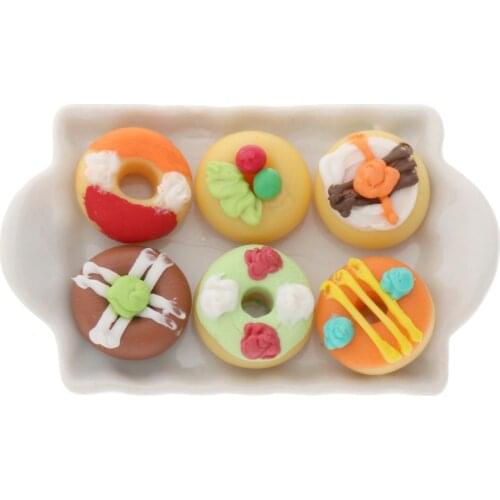 Dollhouse Miniature Food Bakery Mini Donuts Accessories Decoration Toys