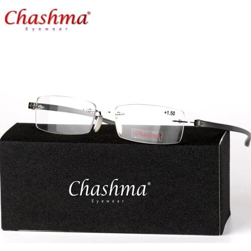 TR-90 Frameless Metal Frame Slim Portable Black/Red Compact Reading Glasses Anti Eye Fatigue Presbyopic Strength+1.0 - +4.0