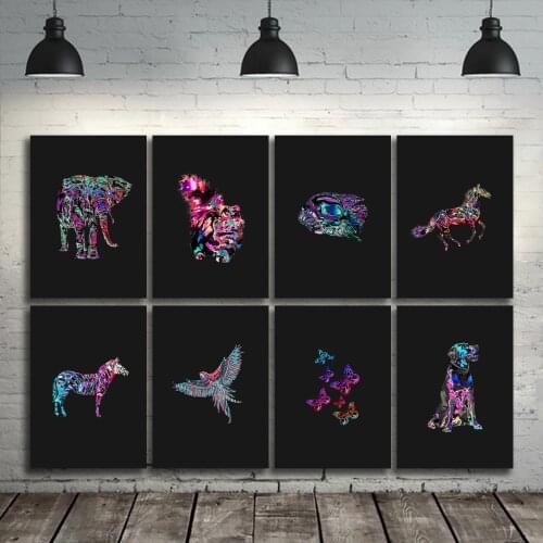 Horse,Dog,Butterfly Minimalist Poster Printing Canvas Art Mural Living Room Background Wall Home Decoration Painting Mural