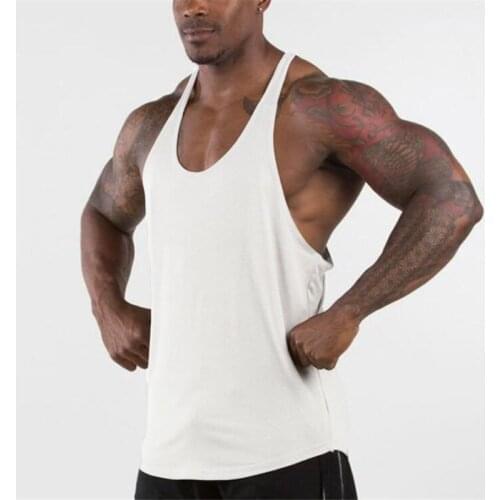 Muscleguys Gyms Singlets Mens Blank Tank Tops 100% Cotton Sleeveless Shirt,Bodybuilding Vest and Fitness Stringer Casual Clothes