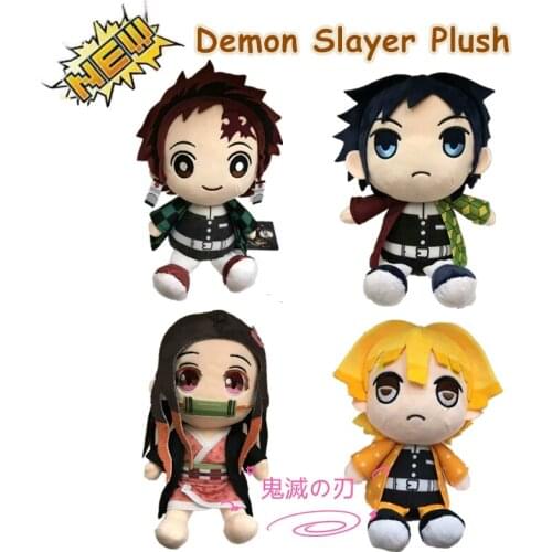 New 25cm Demon Slayer Stuffed Plush Toys Tanjirou Nezuko Zenitsu Giyuu Japan Anime Kimetsu no Yaiba Cute Dolls for Gift