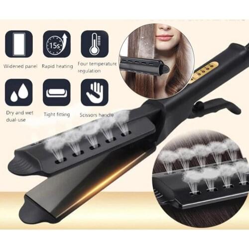 Steam Hair Straightener Widen Panel Straightener temperature adjustment Ceramic Ionic Vapor Hair Straightening Flat Irons