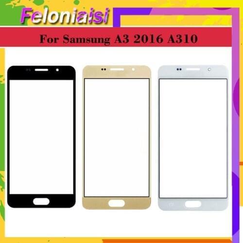 10pcs/lot For Samsung Galaxy A3 2016 A310 A310F SM-A310F A310M Front Outer Glass Lens Touch Screen Panel Replacement