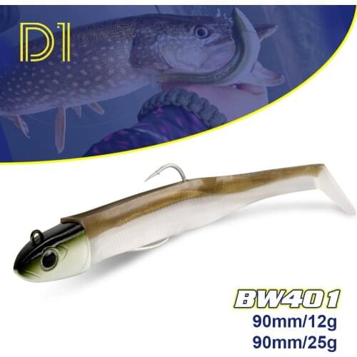 D1 pike lure predator fishing minnow fishing lure 95mm 12g 25g soft lure bass tuna trout fishing tackle soft plastic lures
