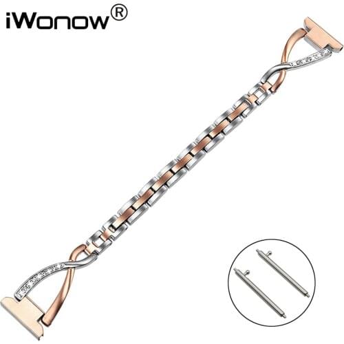 Stainless Steel & Diamond Watchband 18mm 20mm 22mm for Hamilton Mido Longines Tissot Luminox Women Men Jewelry Watch Band Strap
