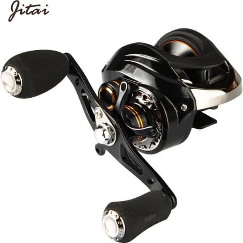 JITAI BaitCasting Fishing Reel 12+1BB Ball Bearings Fishing Coils Magnetic Brake System Deep Spool Left Right Handed Reels
