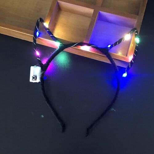 Glowing Luminous LED Flash Horn Devil Headband Adult Girls Women Children Headwear Hairwear Costume Party Props Gifts Toys