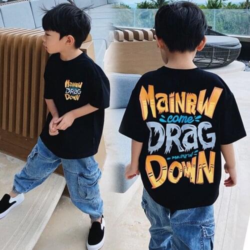 Boys Top Summer New Childrens Clothes Baby Boy Kids Fashion Print Short Sleeve Casual T Shirt Tide
