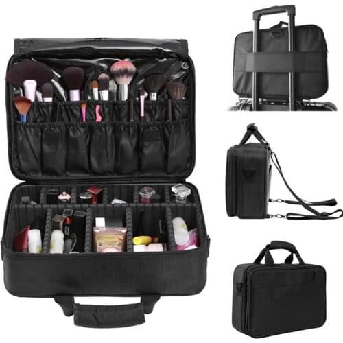 4 Layer Professional Cosmetics Storage Box Lipstick Makeup Brush Nail Polish Jewelry Skin Care Beauty Large Makeup Kit Black New