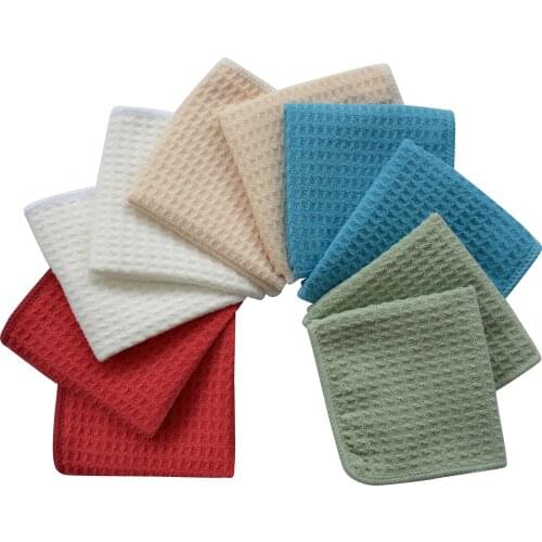 Sinland Home Microfiber Waffle Weave Dish Cloths Cleaning Cloth Soft Kitchen Dish Rags Fast Drying Towels 8Inchx8Inch 10 Pieces