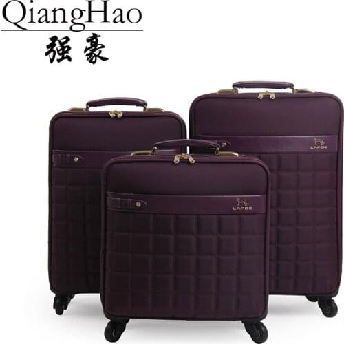 QiangHao brand 16"20"22 inch Waterproof Oxford cloth Travel Suitcase,Wheel Trolley Case,Portable Carry-On Dragbox with Handba