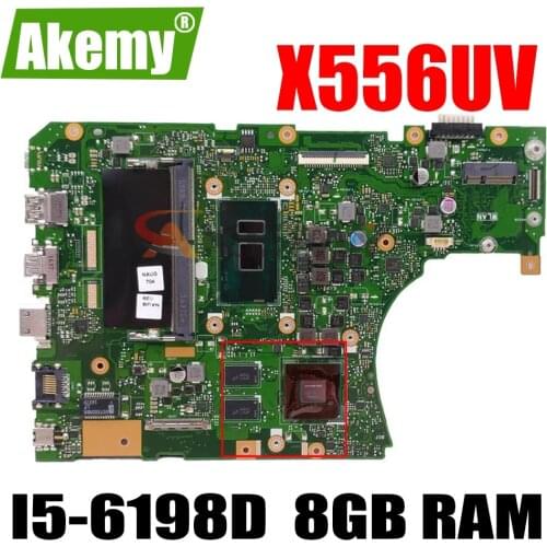 X556UV REV 3.1 For ASUS X556UQ X556UR X556UF X556U X556UQK Laptop Motherboard Mainboard With I5-6198D CPU 8GB RAM DDR4