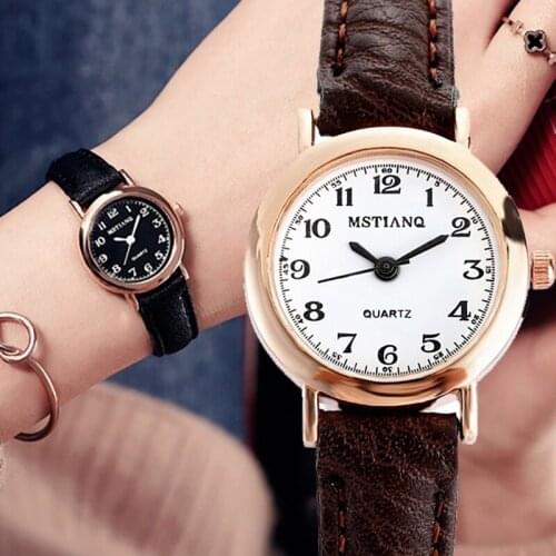 Vintage Literary Ladies Watch Simple and Exquisite Small Belt Digital Watch Clock Watch Ladies Mini Design Watch