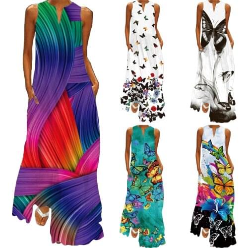 Long Summer Dress 2021 Elegant Robe Dress Party Sleeveless Dresses Women Casual Sundress Vintage Maxi Dresses For Women 2021