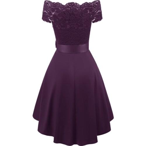 Off The Shoulder Short Elegant Dress Women For Lace Beauty Emily 2021 Short Front And Long Back,A-Line Prom Bridesmaid 2XL