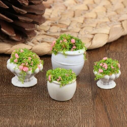1pc 1:12 Dollhouse Mini Furniture Accessories Mini Green Plant Bonsai Flower Pots
