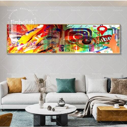 1 Pieces Abstract Colorful Women Fave Fantasy HD Print On Canvas Oil Paintings For Living Room Modern Home Decor Poster Pictures