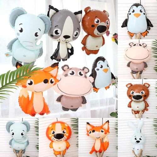 1pc Cartoon Animal Foil Balloon Fox Tiger Raccoon Balloon Birthday Party Decoration Supplies Photo Props