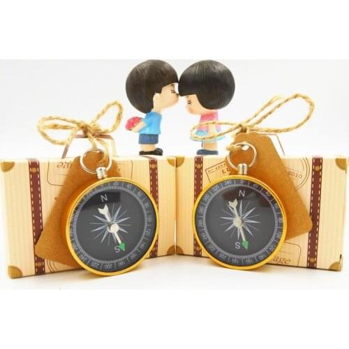 10pcs/set Wedding Anniversary Decorations Candy Box Bag Package with Compass Travel Theme Party Supplies Wedding Gift for Guests