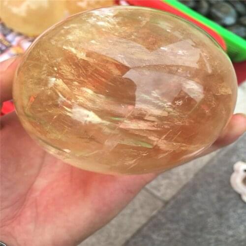 1000 g ，natural ice stone ball, ice stone pale yellow crystal ball lemon yellow home decoration