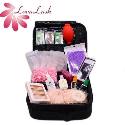 16 PCS/SET Christmas Gift Box IBeauty Glue Remover Primer Eye Patch Makeup Brush Glue Ring Mannequin Head Tweezer Newbie Contact