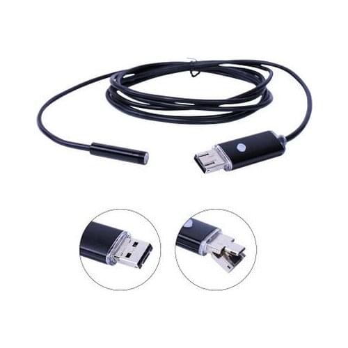 6LED 2 In1 USB Android PC Endoscope Borescope Inspection Camera​ 1/2m/5m For Surveying Narrow Gap Pipe Equipment Detection