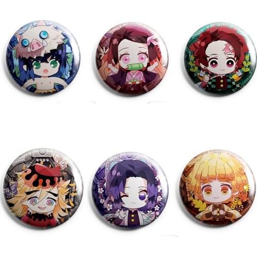 Anime Demon Slayer Charm Brooch брошь Cartoon Kimetsu no Yaiba Women Badge Pins Clothes Backpack Lapel Pin