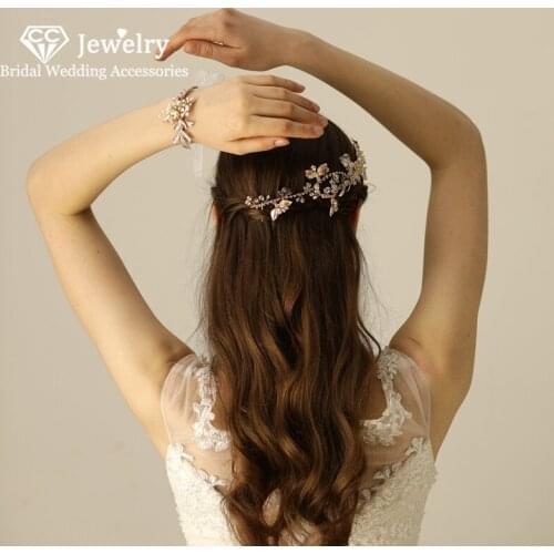 CC Bracelets Wedding Accessories for Women Engagement Jewelry Pearl 100% Handmade Plant Shape Adjustable Bijoux Hot Sale O581