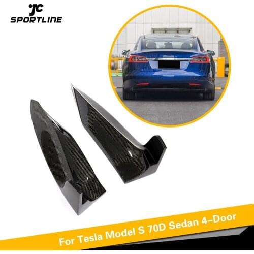 Rear Bumper Diffuser Lip Splitters For Tesla Model S 2016 2017 Carbon Fiber Accessories