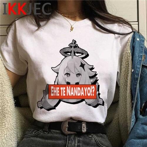Genshin Impact tshirt summer top female aesthetic kawaii 2021 vintage white t shirt t-shirt tshirt harajuku kawaii