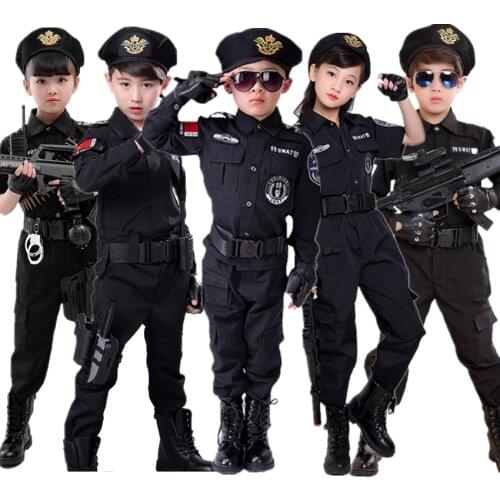Boys Carnival Police Costumes Children Halloween Party Cosplay Clothing Childrens Day Special Policeman Uniform for Kids