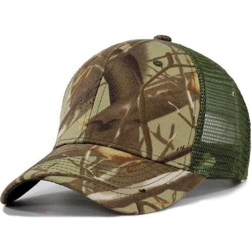 Summer mens camouflage hunter mesh baseball trucker cap army green jungle pattern