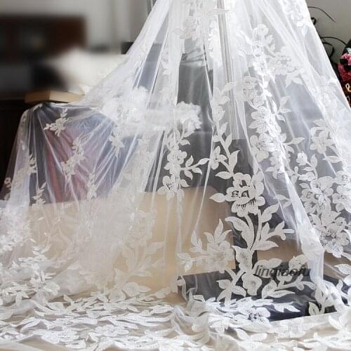 Clothes and clothing lace accessories Wedding veil dress DIY embroidery fabric Clothing wedding fabric