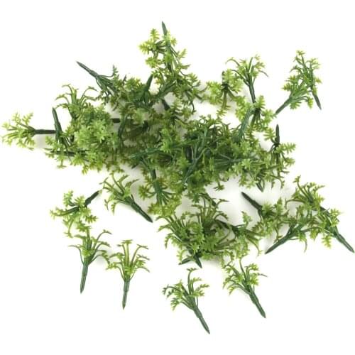 50pcs Green Model Trees Bushes 4.5cm, O Scale Fake Tree for Diorama Scene, Projects, , Wargame Scenery Building