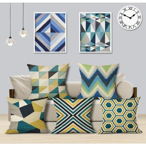 Stunning Matrix Lrregular Geometry Home Decor Sofa Seat Decorative Pillow Case One Side Printing Linen Cushion Cover