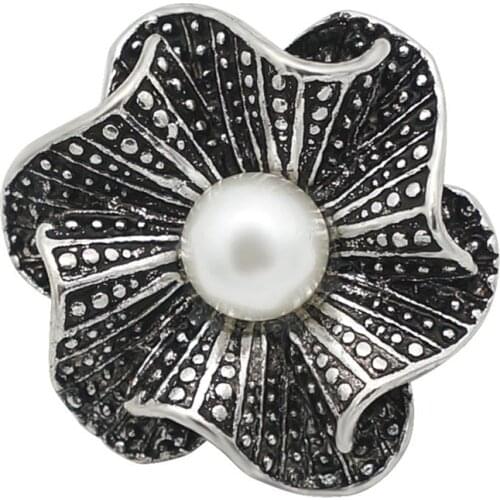 Fashion beauty Elegant Flower 20MM metal snap buttons charms fit DIY 18mm snap jewelry wholesale kz3318