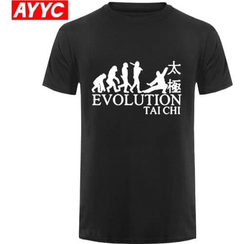 Evolution Tai Chi T Shirts Men New Printed Short Sleeve Cotton O neck Fashion Evolution T shirts Tops