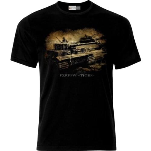 Short Sleeve Cotton Man Clothing Tiger Tank German Army Panzer WW2 T-Shirt Fashion Classic Tee