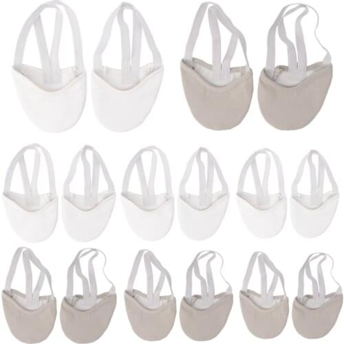 Half Faux Leather Sole Ballet Pointe Dance Shoes Rhythmic Gymnastics Slippers